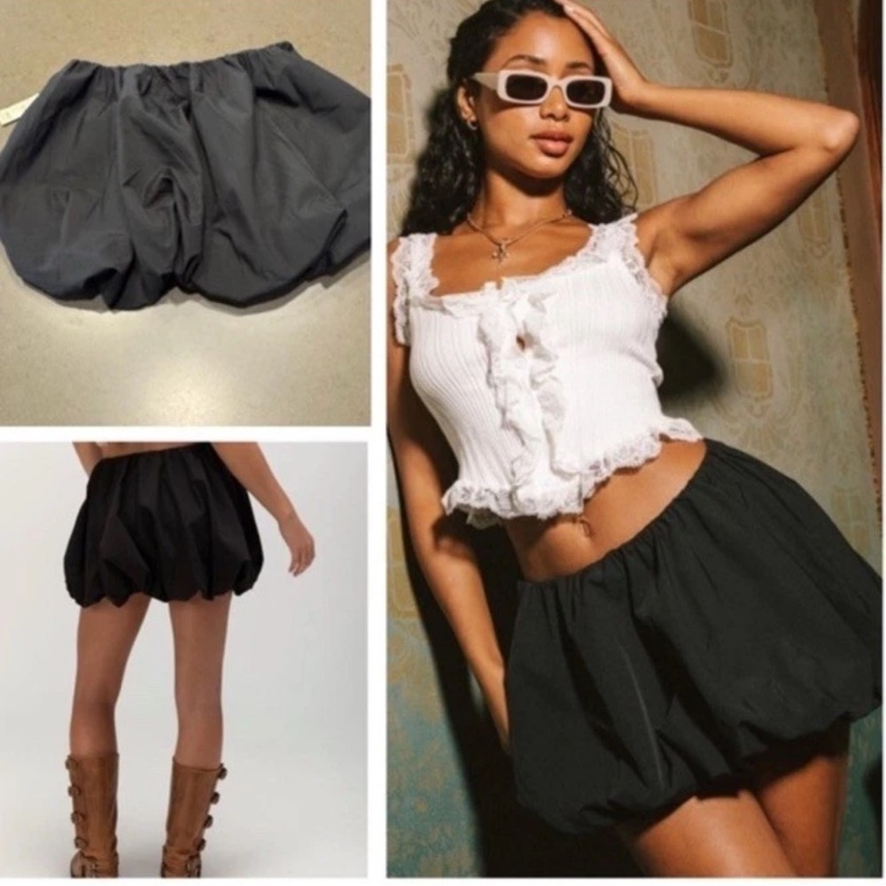 NWT WEST OF MELROSE Bubble Womens Mini Skirt Black Sz:Small New